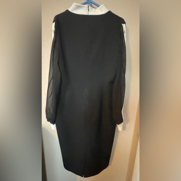 Karen Millen Curve Forever Stud Sheer Sleeve Pencil Dress - Picture 3 of 9